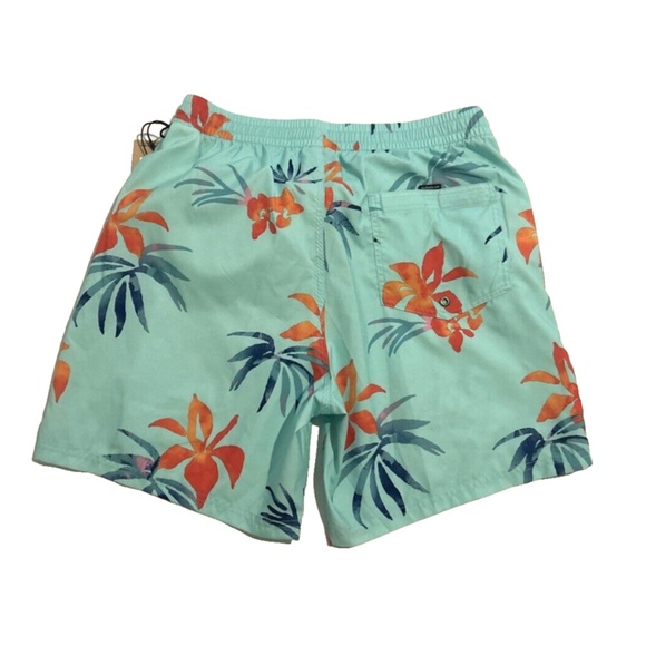 Quiksilver Men's Mix Volley Palm Trees Teal Swim Trunk Shorts Size Medium NEW‎ - Picture 4 of 6